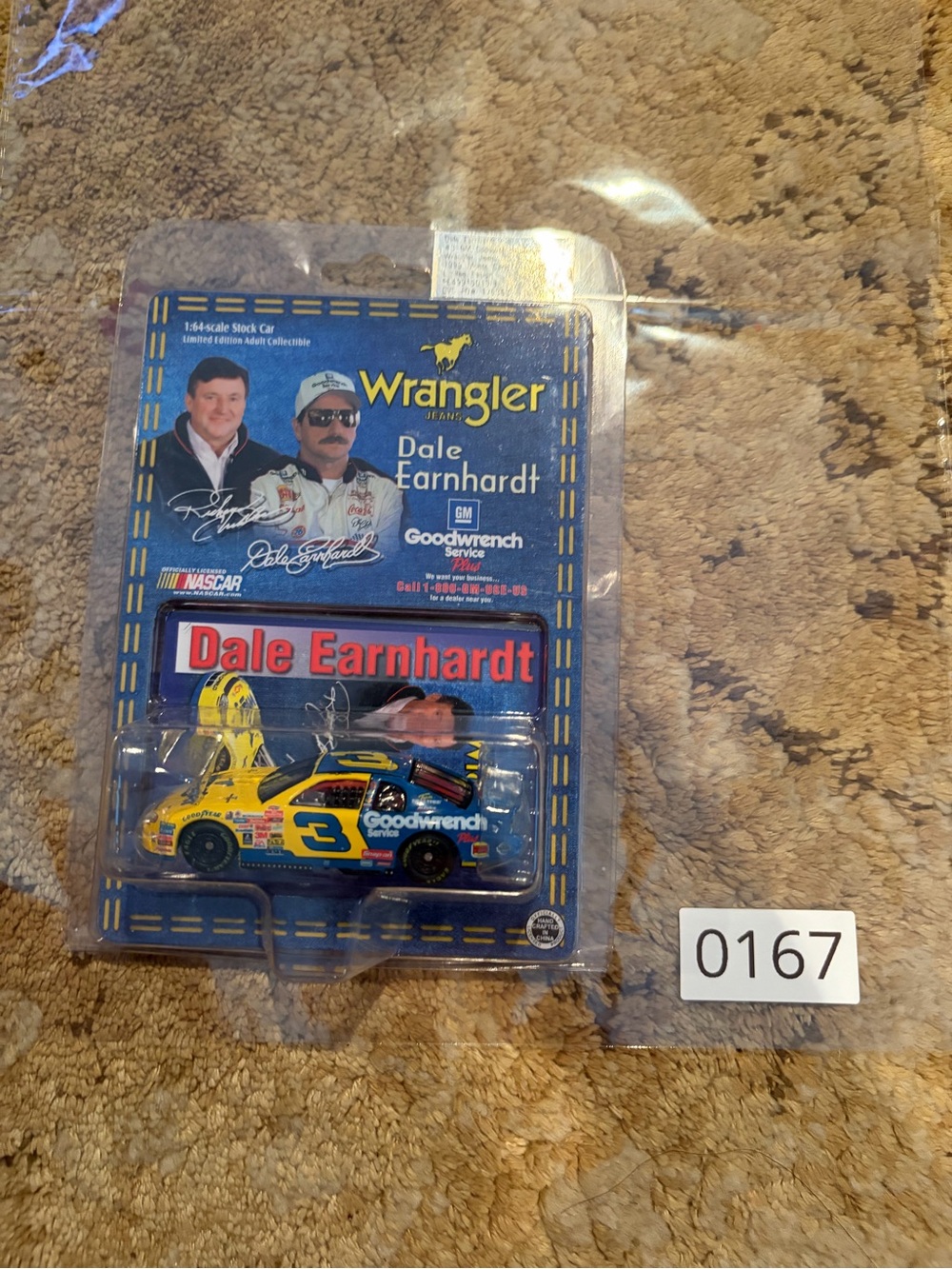 NWT Wrangler Dale Earnhardt #3 Yellow & Blue Die-Cast NASCAR Car